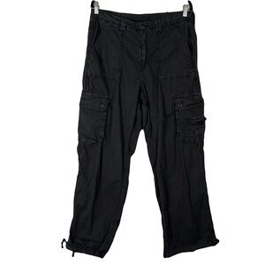 American Eagle Black Cotton Cargo Pants Womens 14
